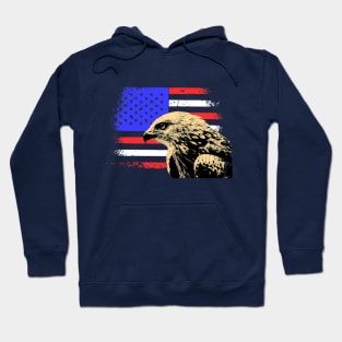 Eagle in front of American Flag Hoodie